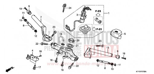 ROHRGRIFF/OBERE BRUECKE CBR125RTD de 2013